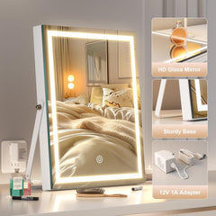 HASIPU Vanity Mirror with Light, LED Makeup Mirror, Bluetooth