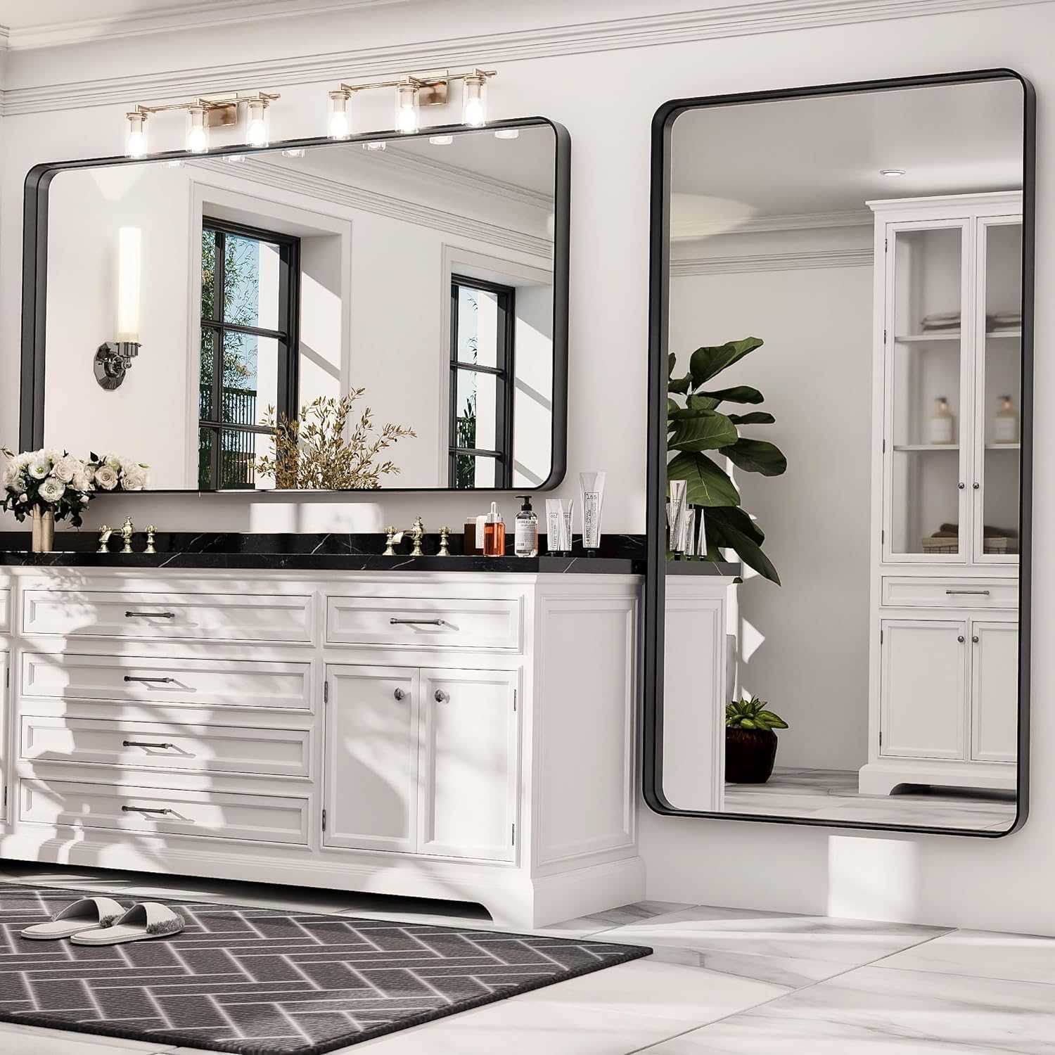 HASIPU Bathroom Mirror, Wall Makeup Mirror, Vanity Mirror for Bathroom