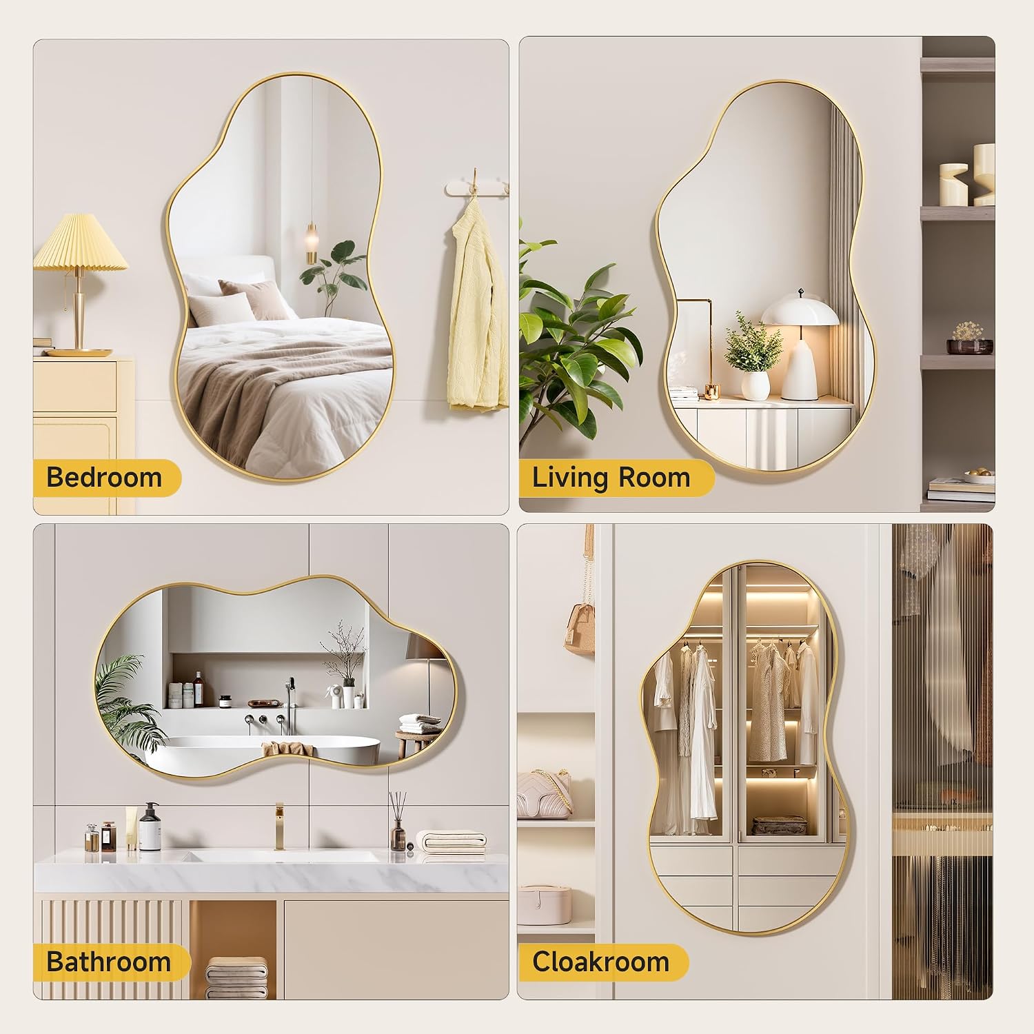Hasipu Asymmetrical Irregular Mirror KM-BGZ66116