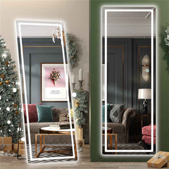 HASIPU Full Length Mirror, LED Door Mirror, Lighted Mirror, Round White