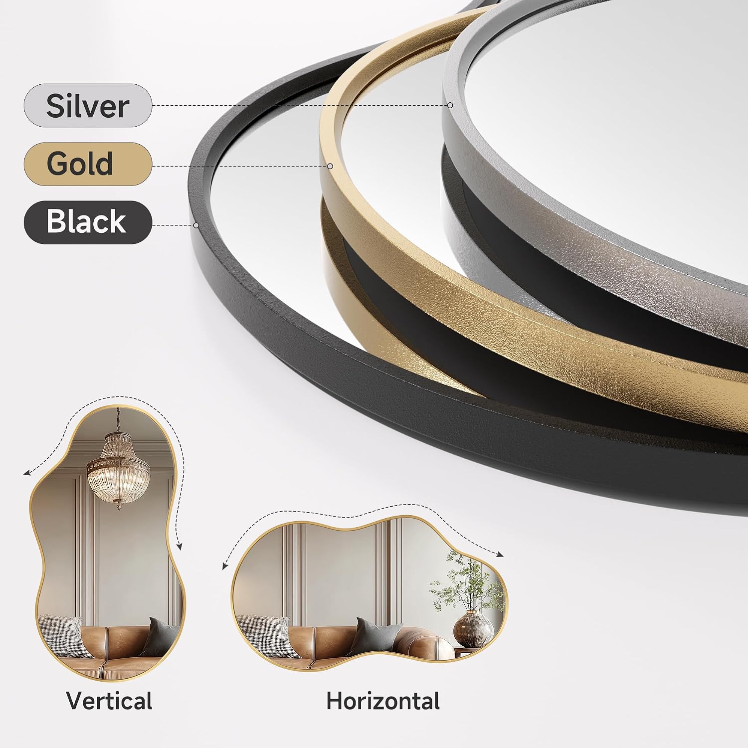Hasipu Asymmetrical Irregular Mirror KM-BGZ66116