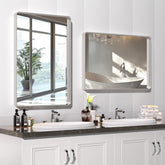 HASIPU Bathroom Mirror, Metal Framed Bathroom Mirror for Wall