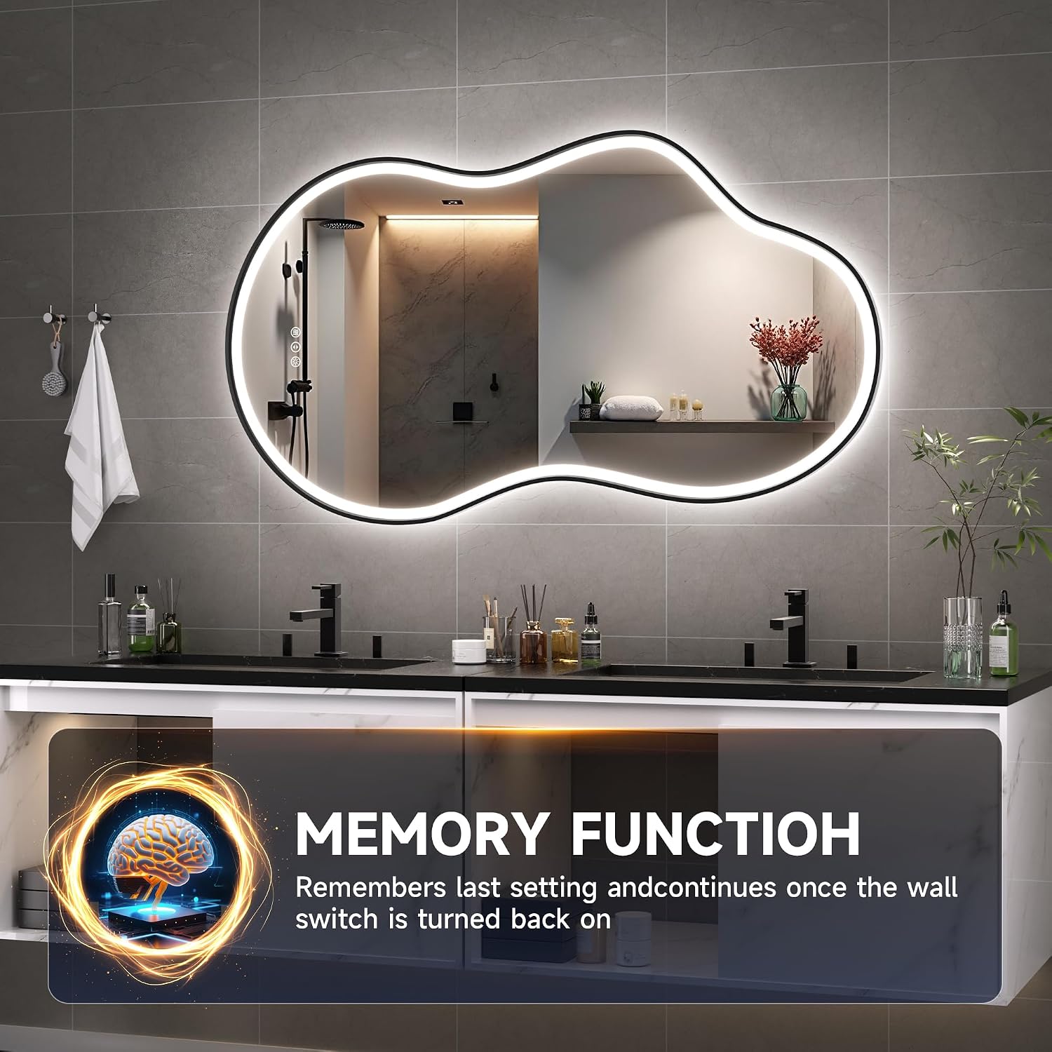 Hasipu LED Lrregular Mirrors with Light KM-BGZ