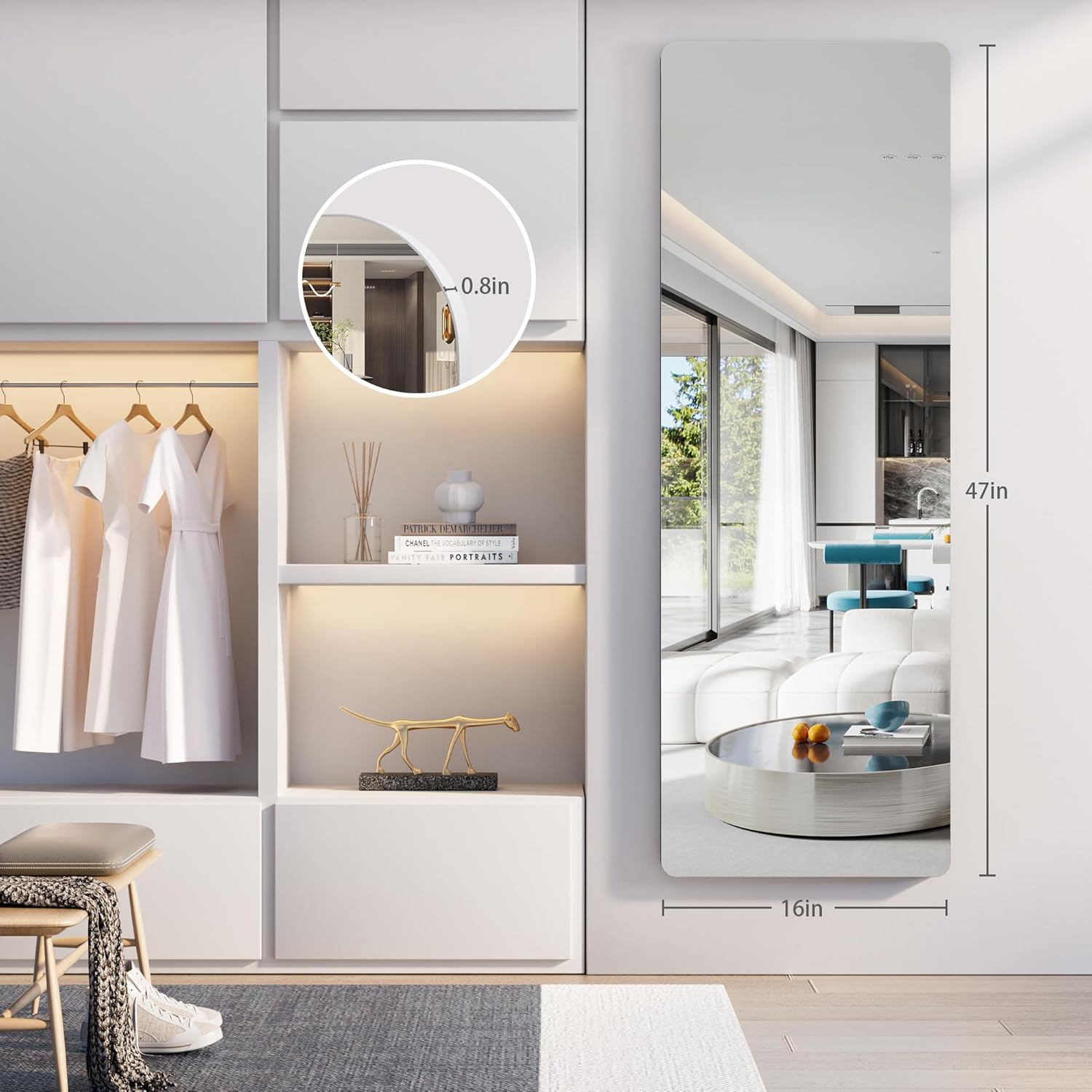 HASIPU Full Length Mirror, Wall Mounted Mirror,Full Body Mirror