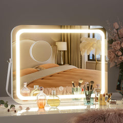 HAISPU Vanity Mirror with Lights, 14" x 11" LED Makeup Mirror