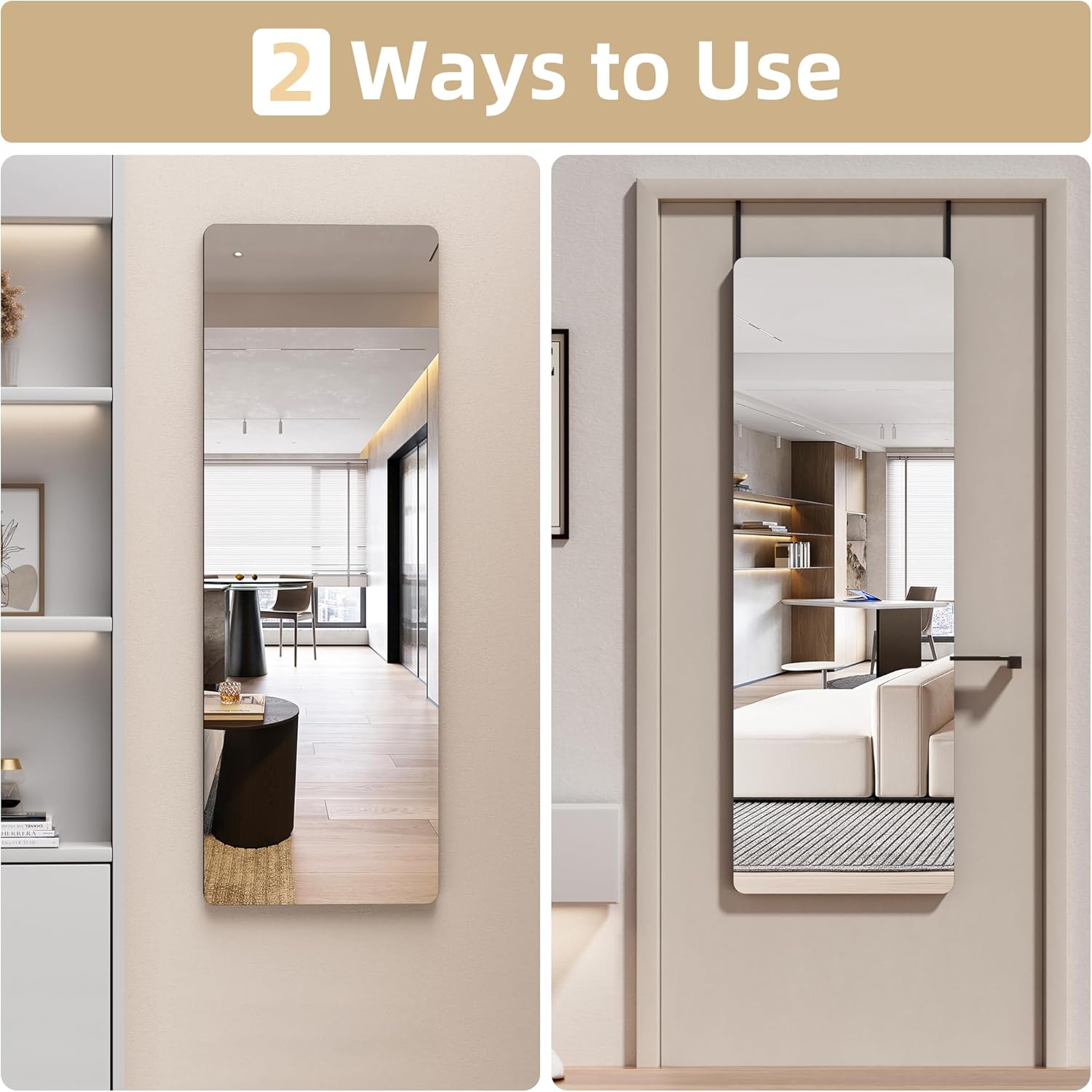 HASIPU Full Length Mirror, Wall Mounted Mirror,Full Body Mirror