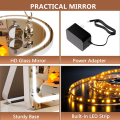 HAISPU Vanity Mirror with Light, Arched LED Makeup Mirror, Bluetooth