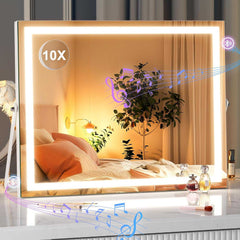 HASIPU Vanity Mirror with Light, LED Makeup Mirror, Bluetooth