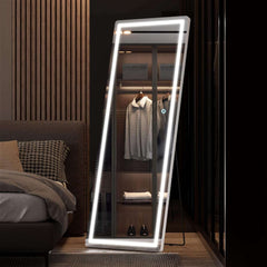 HASIPU Full Length Mirror, LED Door Mirror, Lighted Mirror, Round White