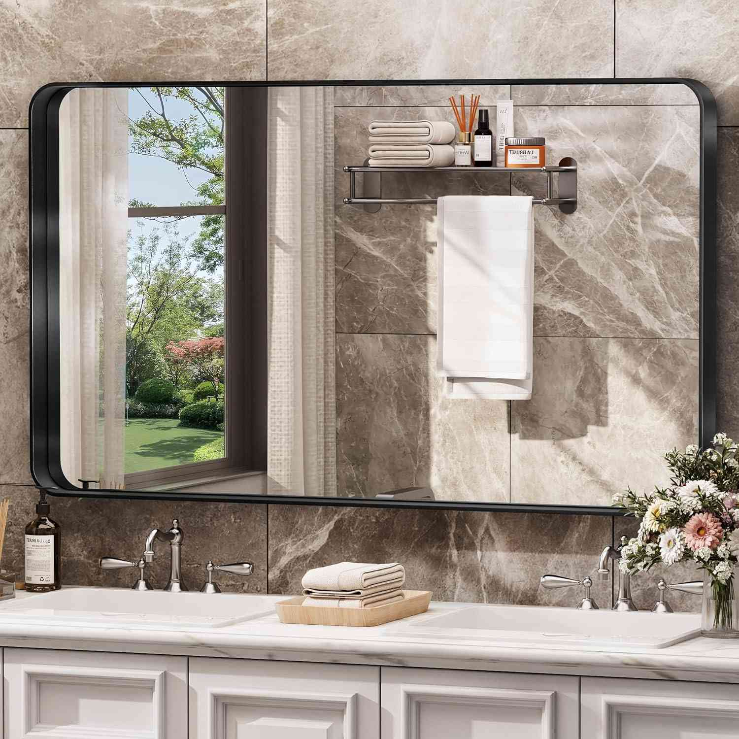 HASIPU Bathroom Mirror, Wall Makeup Mirror, Vanity Mirror for Bathroom