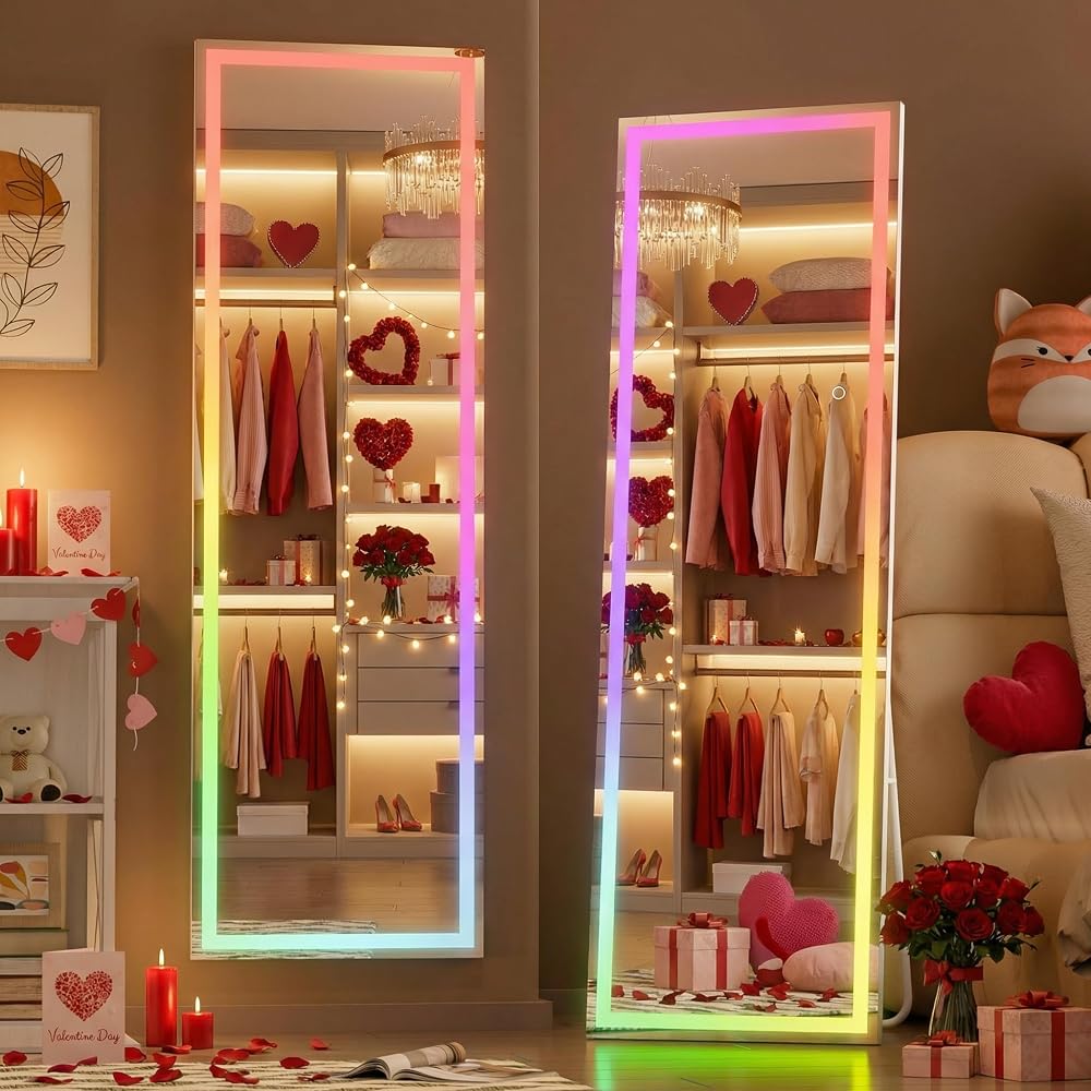 Hasipu LED Full Length Mirrors with Light and Bluetooth KM-RGB-LED
