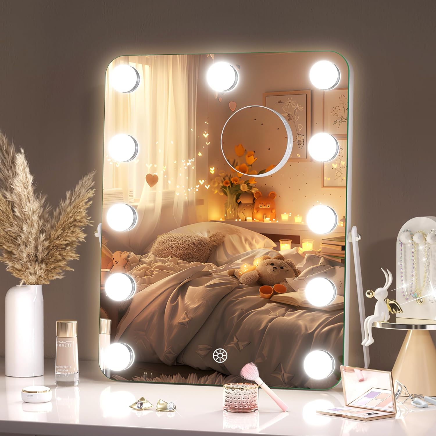 HASIPU 11/12 Bulbs Hollywood Vanity Mirror with Lights, LED Makeup Mirror