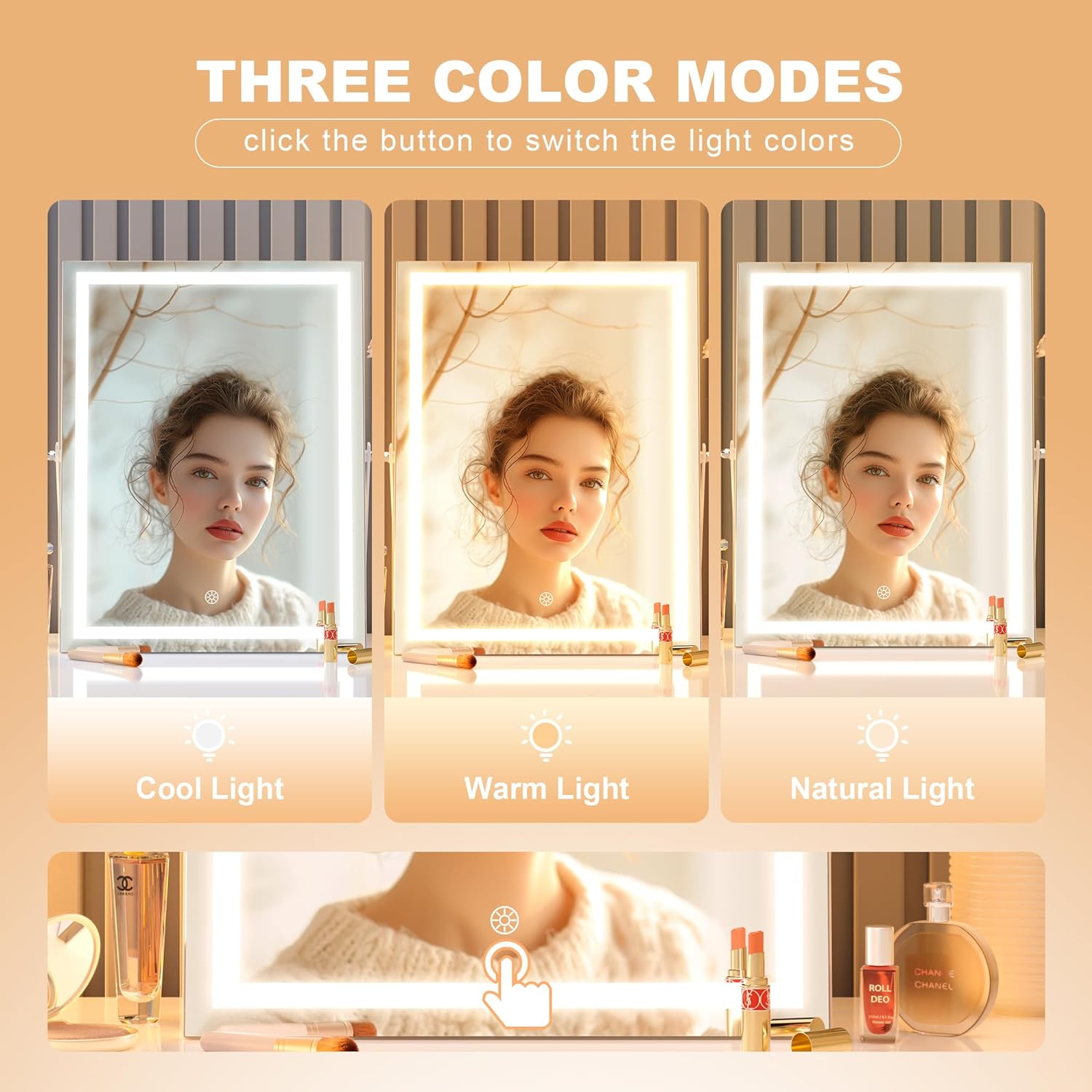 Hasipu Vanity Mirror with Backlit Details