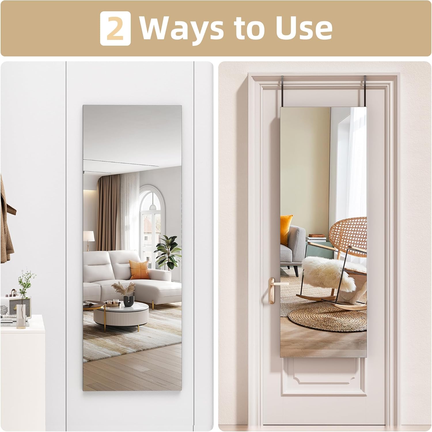 HASIPU Full Length Mirror, Wall Mounted Mirror,Full Body Mirror