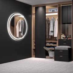 HASIPU Bathroom Mirror, LED Bathroom Mirror Lighted Mirror, Round