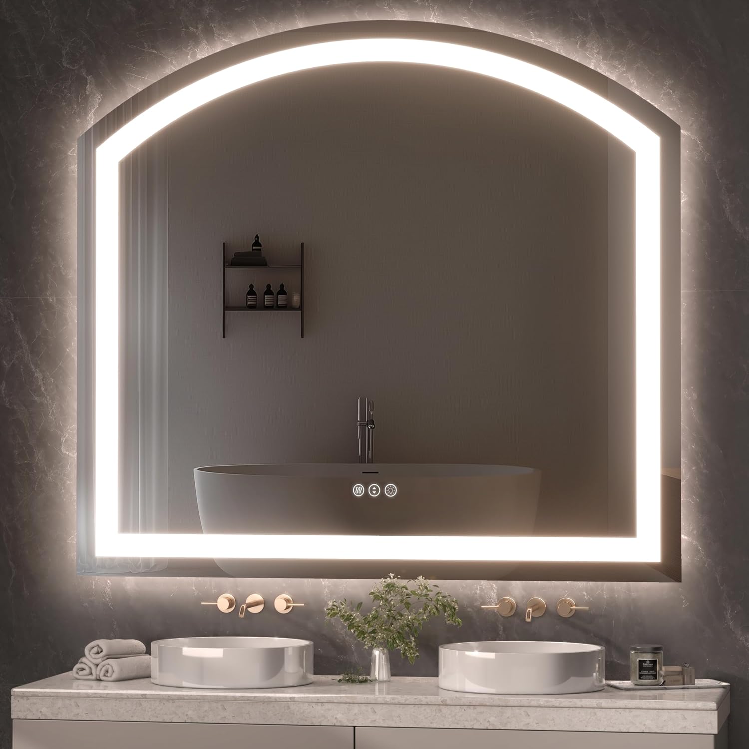 Hasipu Arch LED Bathroom Mirrors with Light KM-SXYS