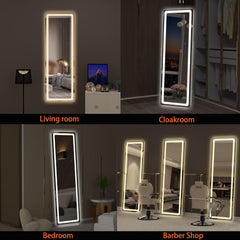 HASIPU Full Length Mirror, LED Door Mirror, Lighted Mirror, Round White