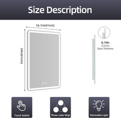 HASIPU Bathroom Mirror, LED Bathroom Mirror Lighted Mirror