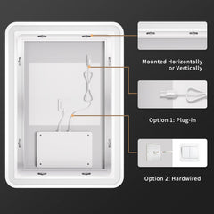 HASIPU Bathroom Mirror, LED Bathroom Mirror Lighted Mirror