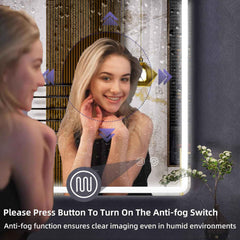 HASIPU Bathroom Mirror, LED Bathroom Mirror Lighted Mirror