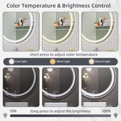 HASIPU Bathroom Mirror, LED Bathroom Mirror Lighted Mirror