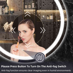 HASIPU Bathroom Mirror, LED Bathroom Mirror Lighted Mirror