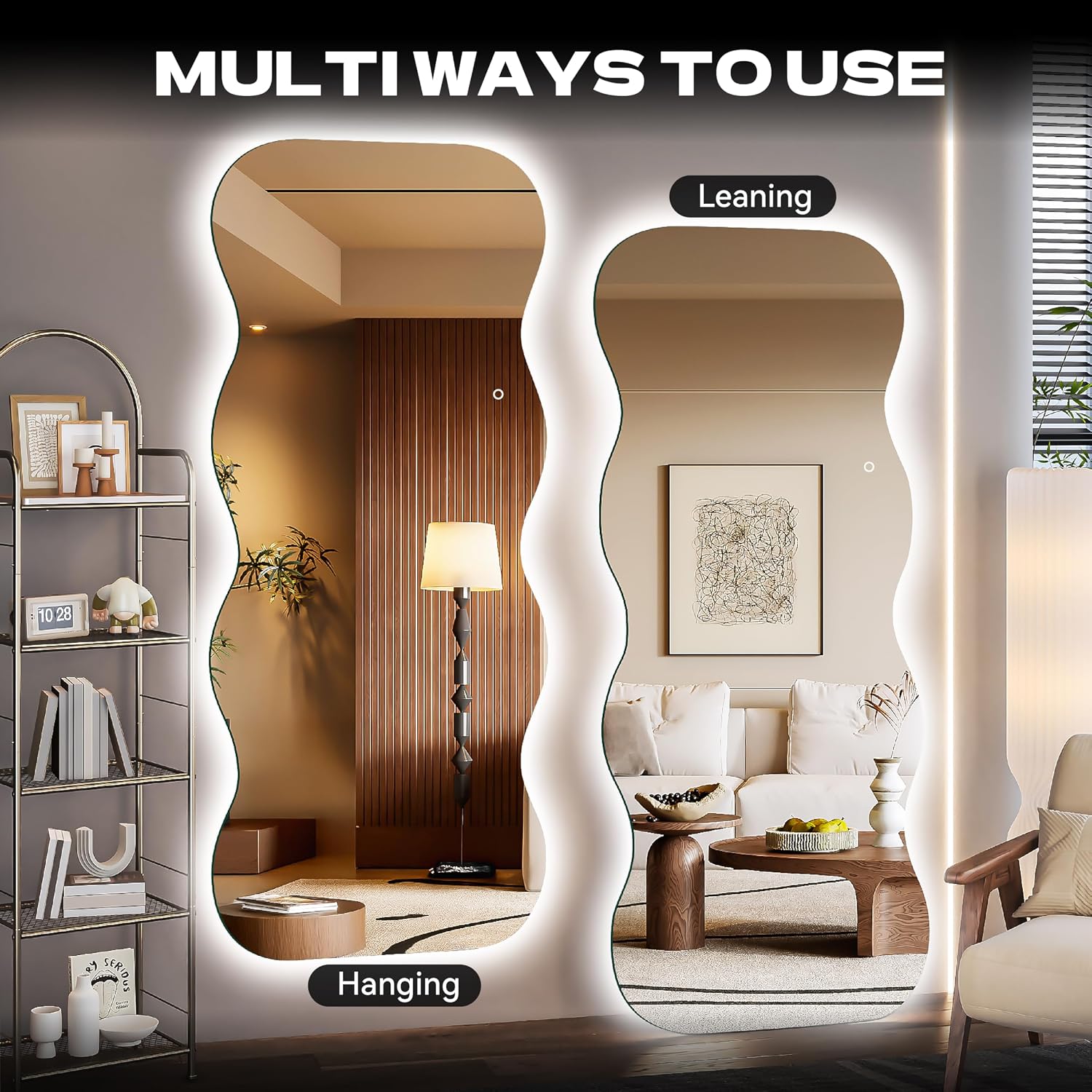 Hasipu Large Decorative Wall Mirror for Home Decor KM-QJ-WAVE