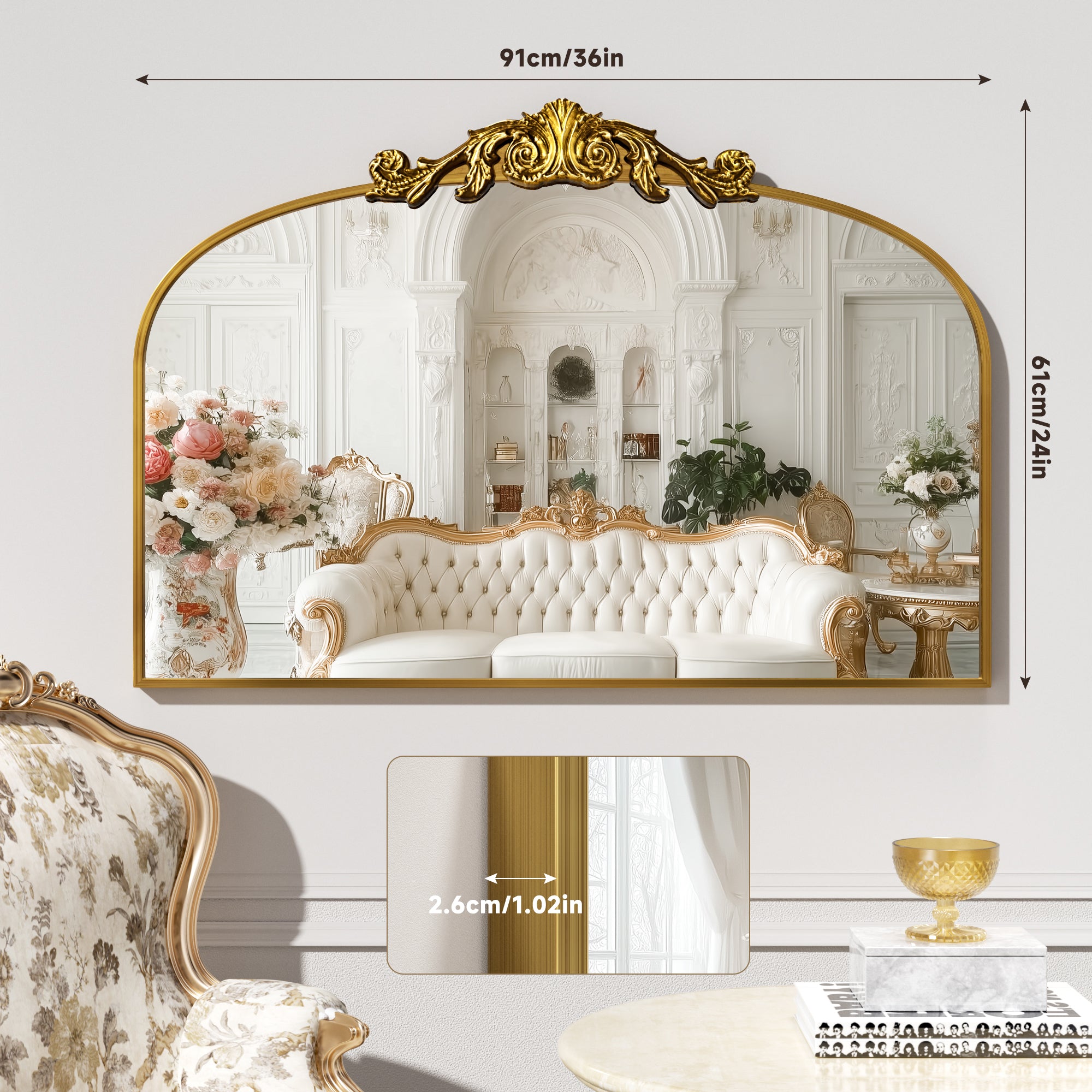 Hasipu Gold Vintage Decorative Mirror KM-LK