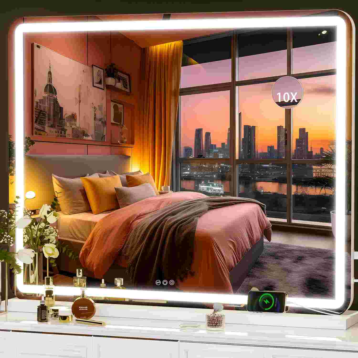 HASIPU Vanity Mirror with Light, LED Makeup Mirror, Round White