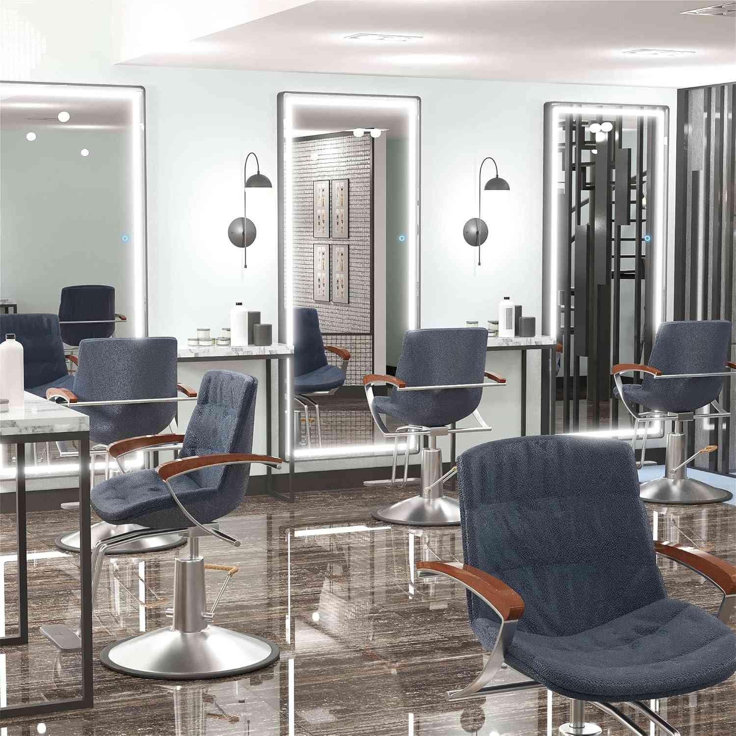 HASIPU Full Length Mirror, LED Door Mirror, Lighted Mirror, Round White