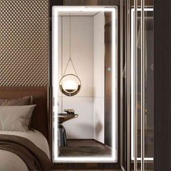 HASIPU Full Length Mirror, LED Door Mirror, Lighted Mirror, Round White