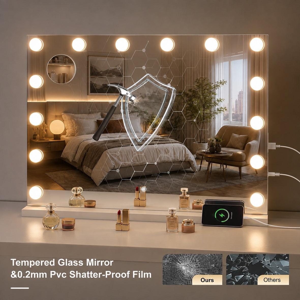 Hasipu Hollywood Vanity Makeup Mirror HA-KM-HLW1