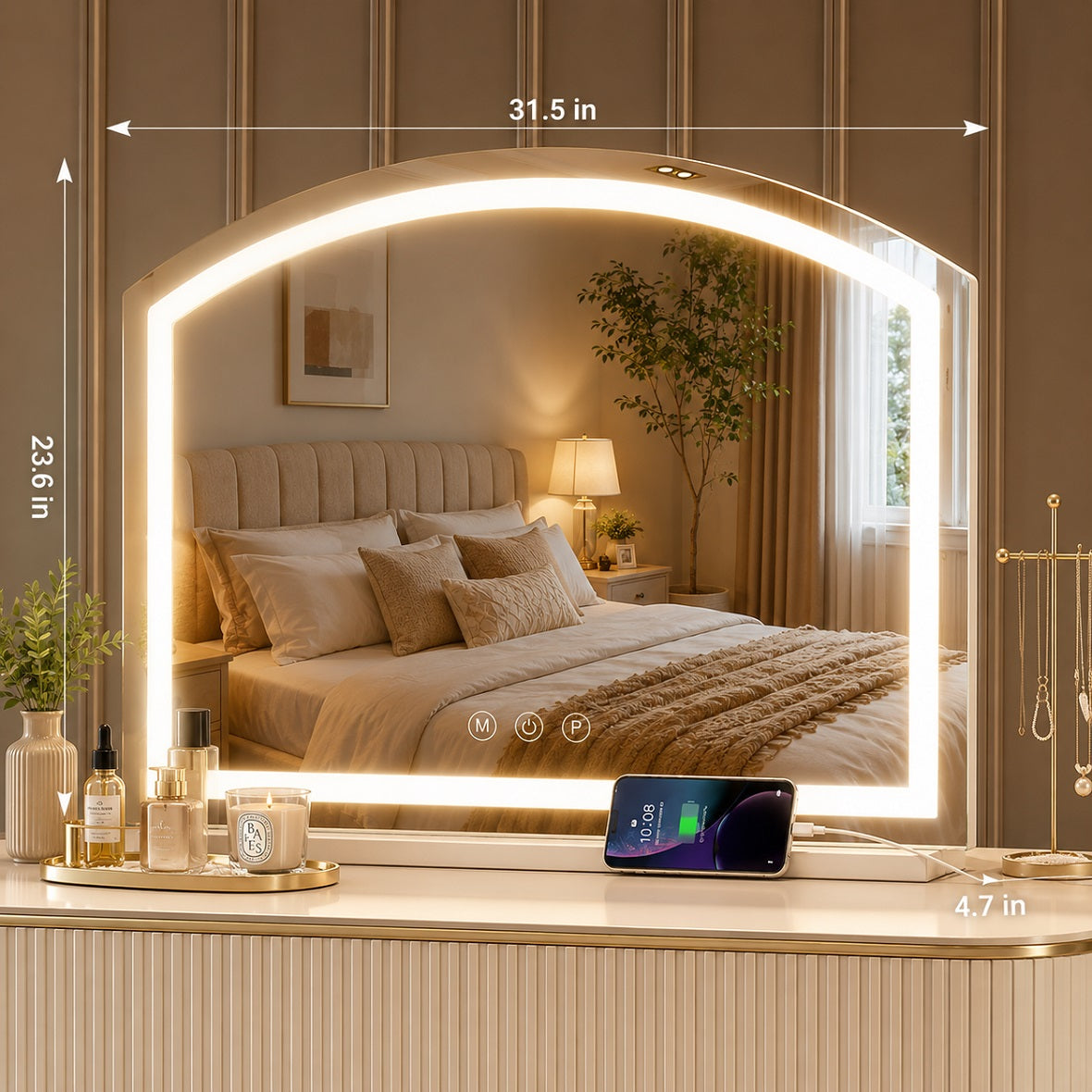 Hasipu Arched LED Vanity Mirror with Lights HZ023