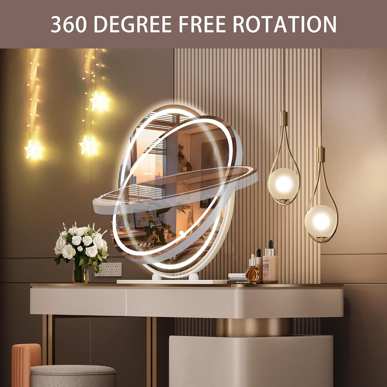 Hasipu Round Vanity Mirror with Lights HZ012