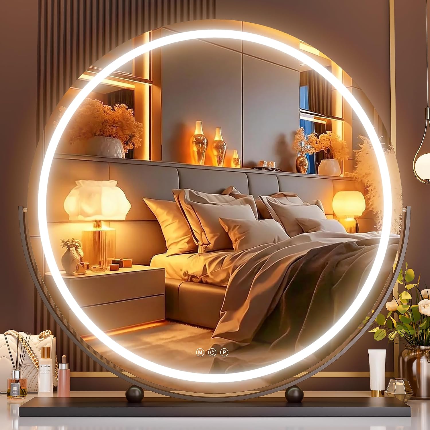 Hasipu Round Vanity Mirror with Lights HZ012