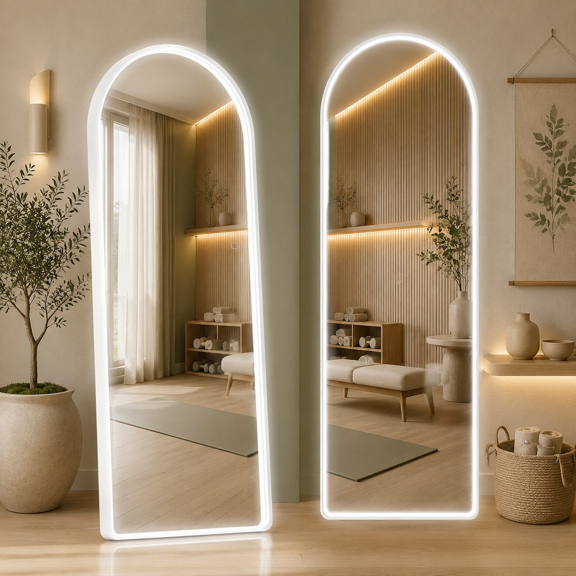 Hasipu Arched LED Full-Length Mirror with Aluminum Alloy Frame – KM-A