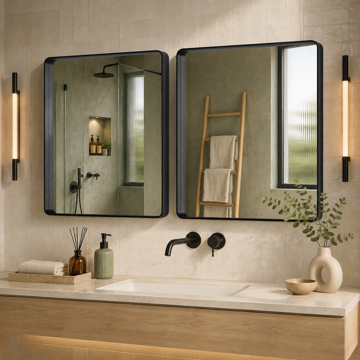 Hasipu Bathroom Mirror with a Metal Frame KM-AAR
