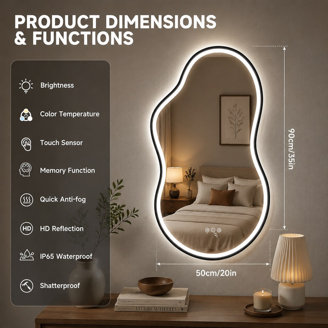 Hasipu LED Irregular Mirrors with Light KM-BGZ