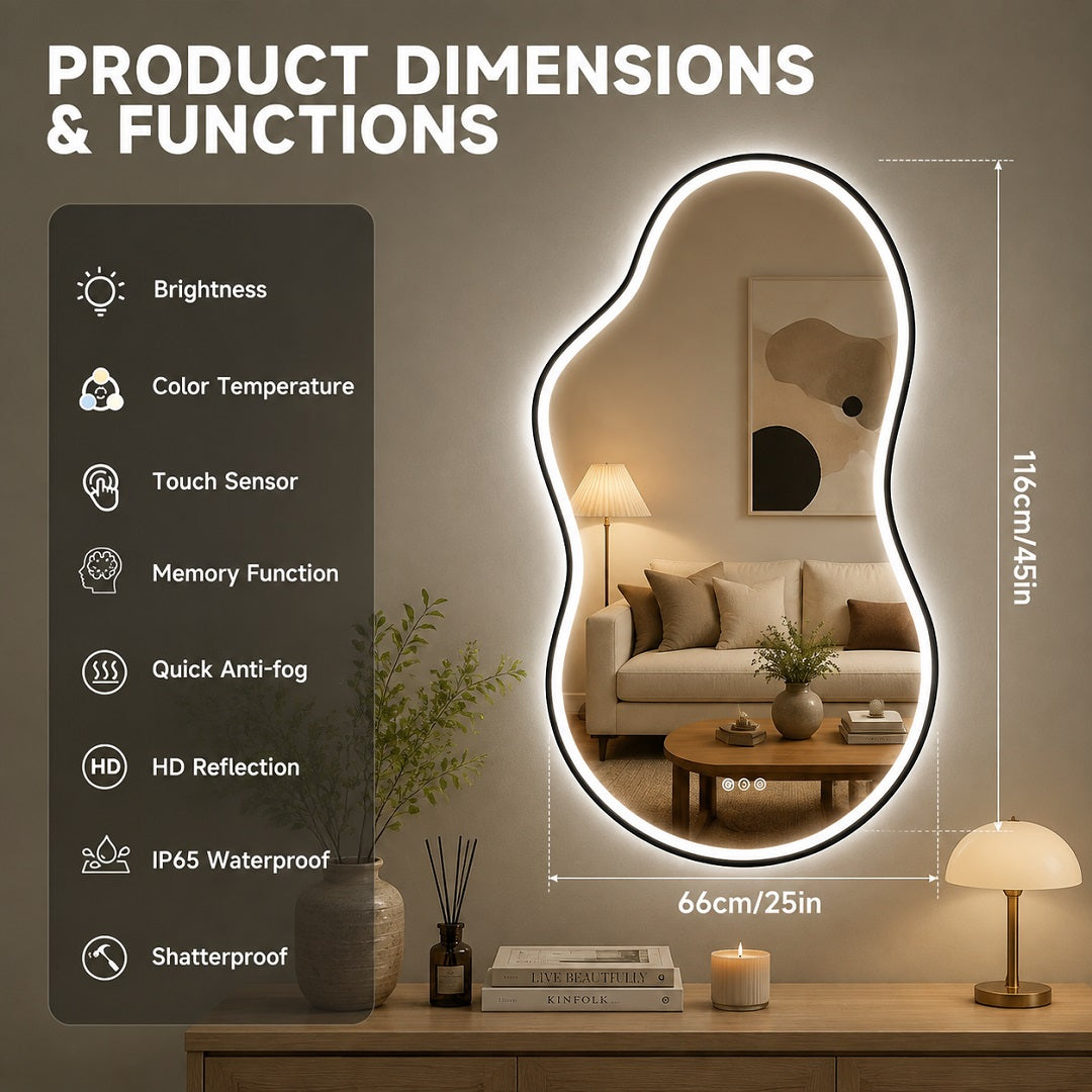 Hasipu LED Irregular Mirrors with Light KM-BGZ
