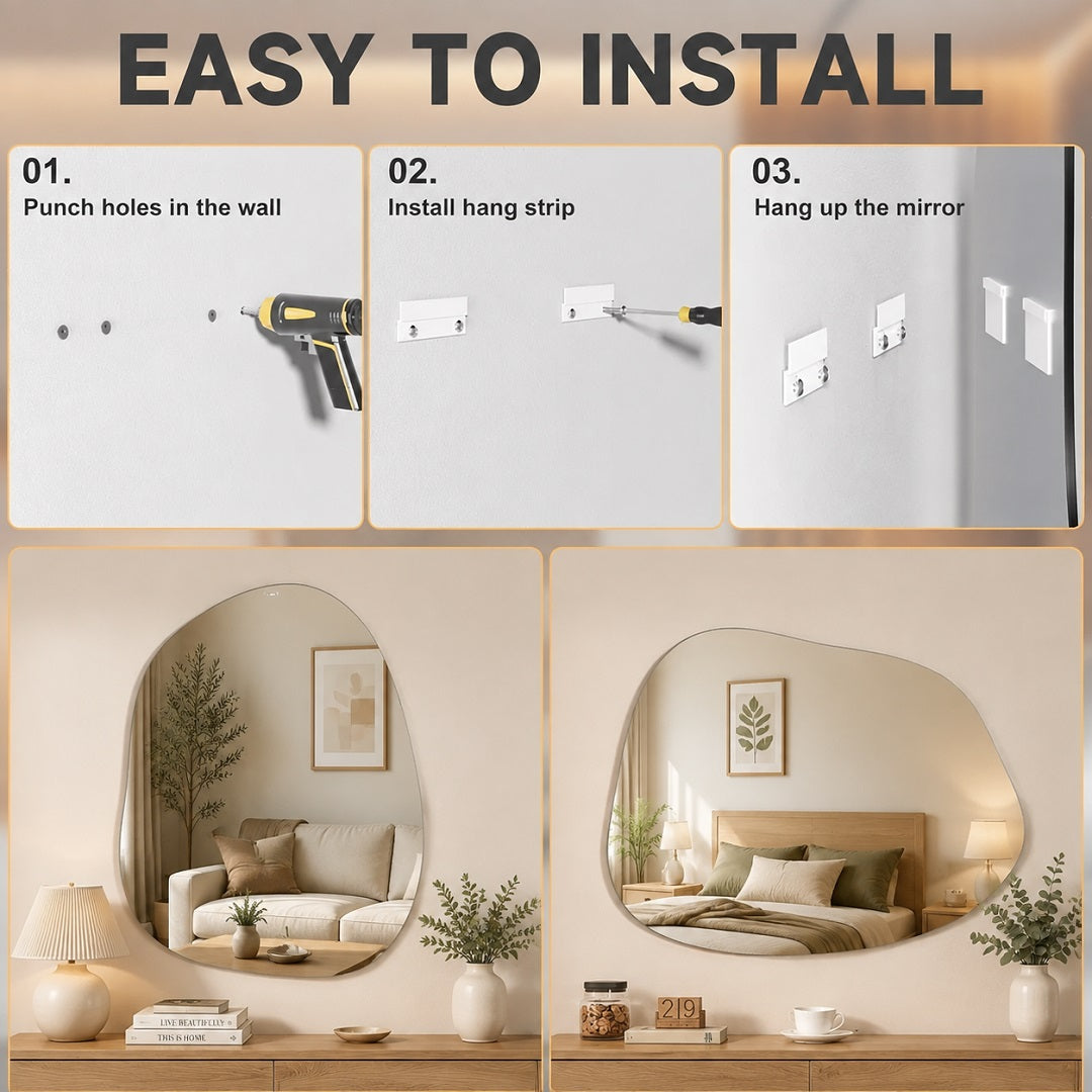Hasipu Irregular and Frameless Mirrors KM-BGZ10176