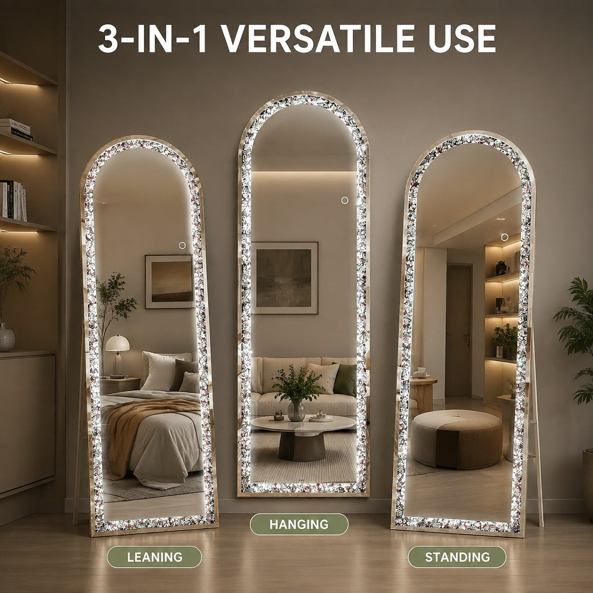 Hasipu LED Diamond Full-length Mirror KM-DIAC-FLB