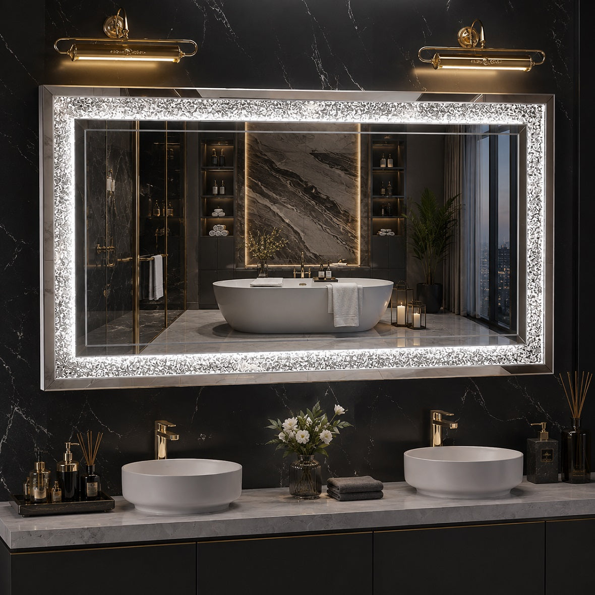 Hasipu LED Diamond Wall Mirror KM-DIAC-UL