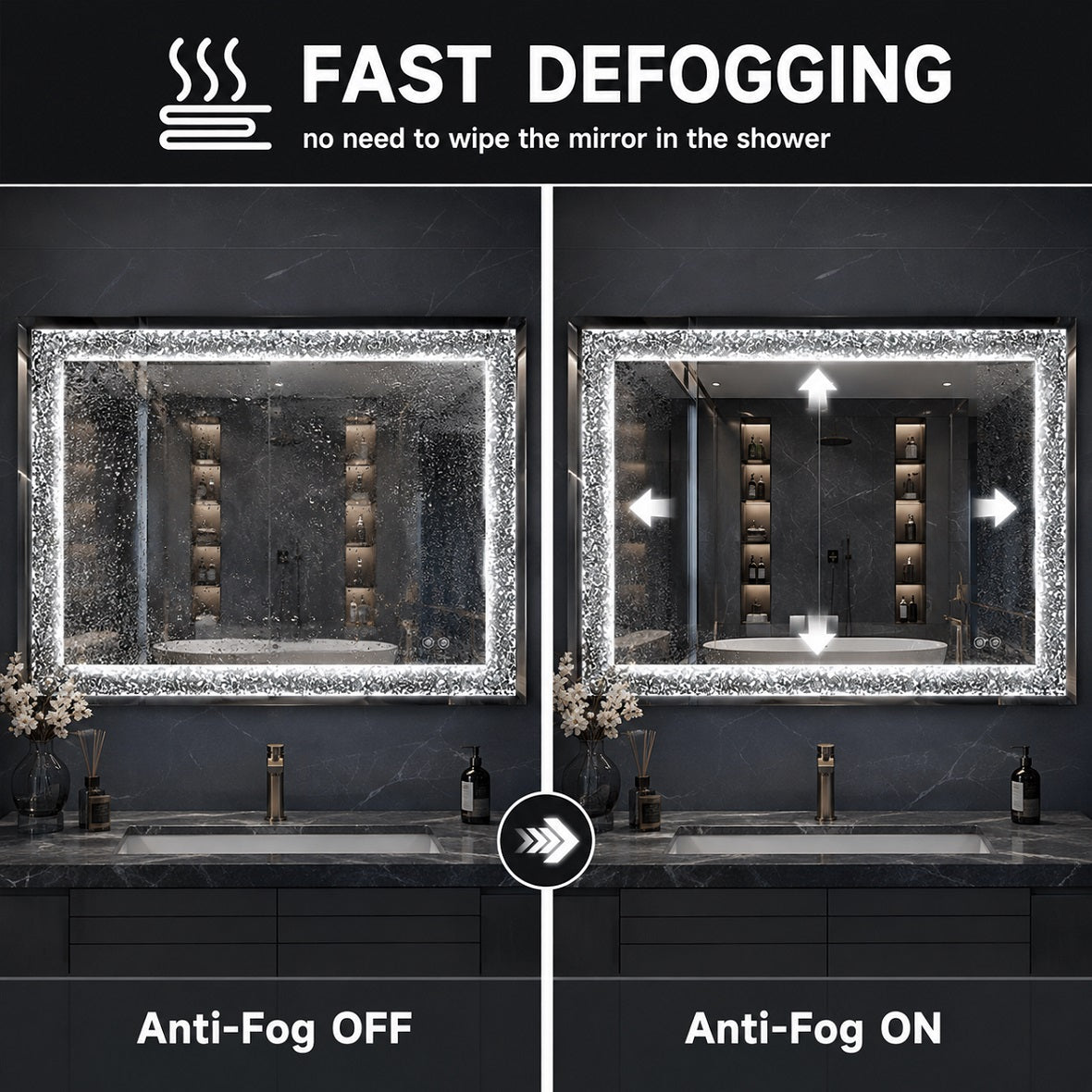 Hasipu LED Diamond Wall Mirror KM-DIAC-UL