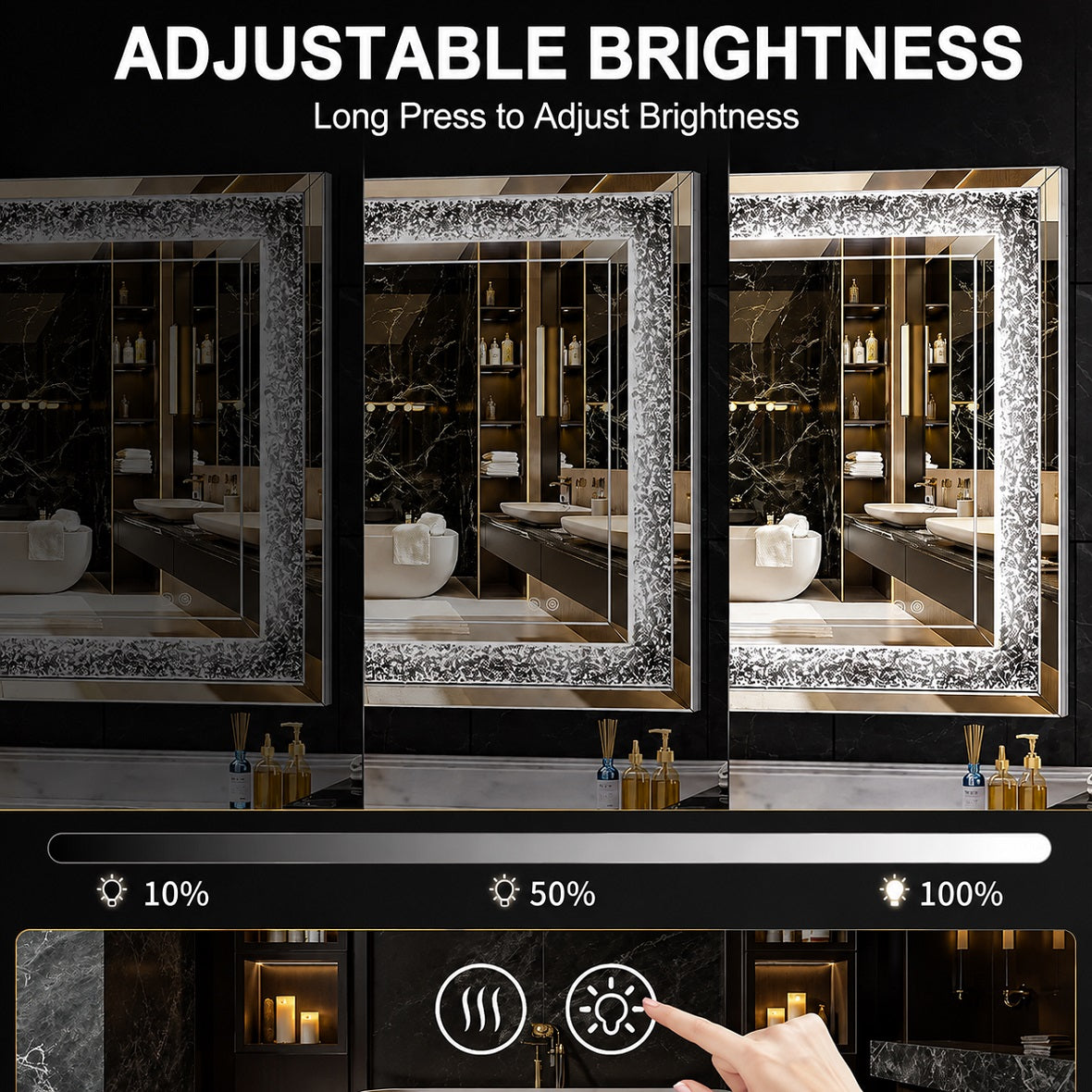 Hasipu LED Diamond Wall Mirror KM-DIAC-UL