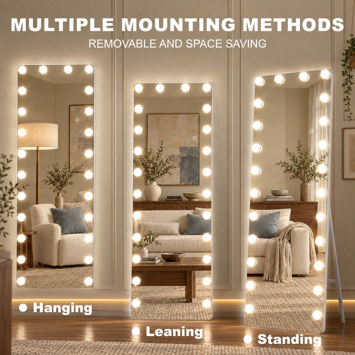 Hasipu Hollywood Full-Length Mirror with LED Lights KM-HLW2