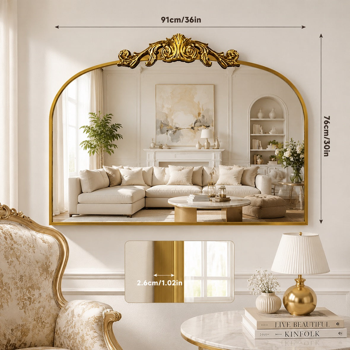 Hasipu Gold Vintage Decorative Mirror KM-LK