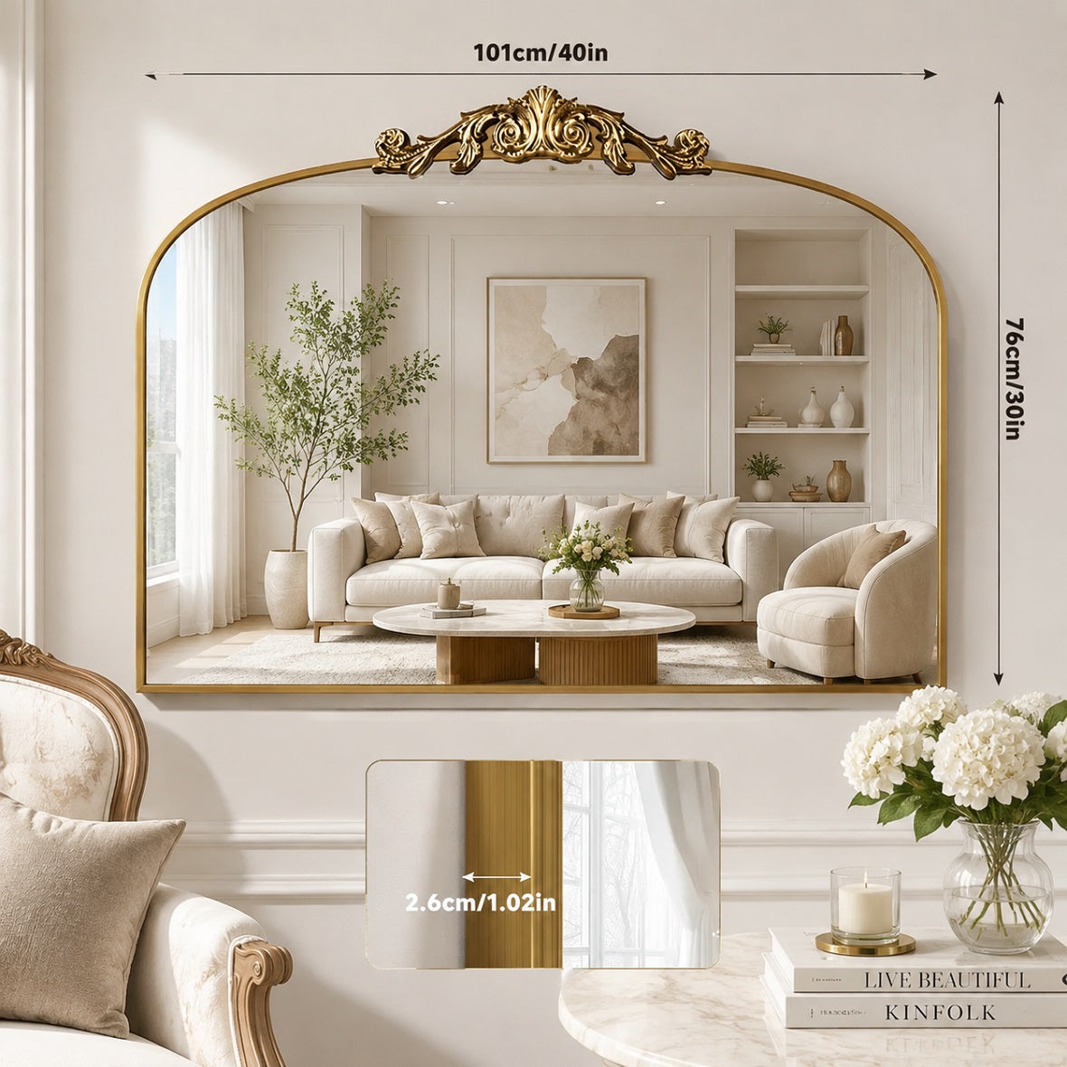 Hasipu Gold Vintage Decorative Mirror KM-LK