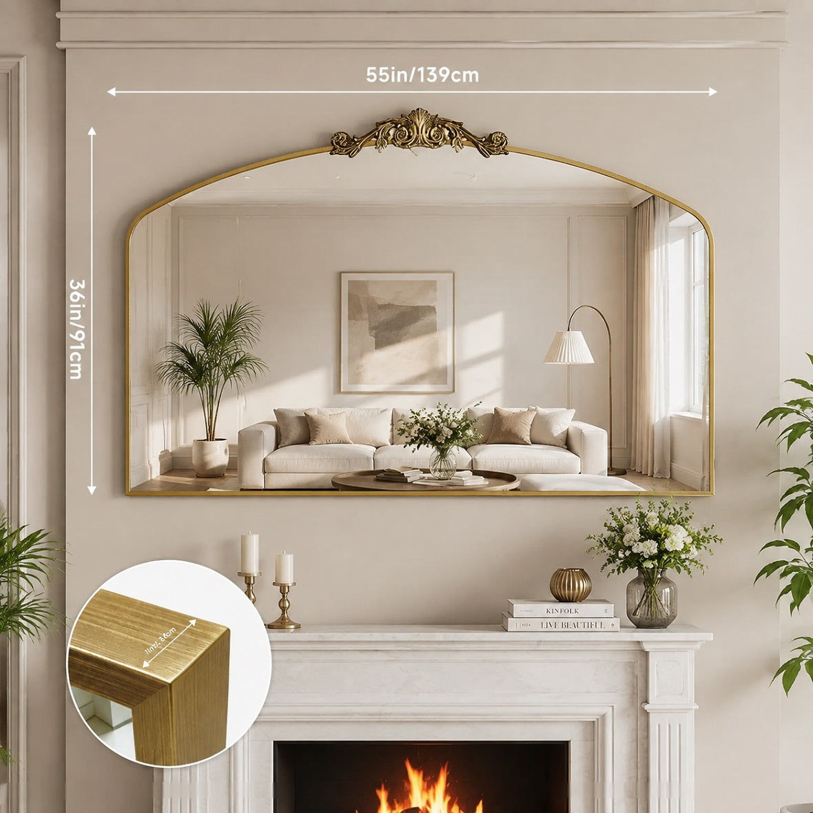Hasipu Gold Vintage Decorative Mirror KM-LK