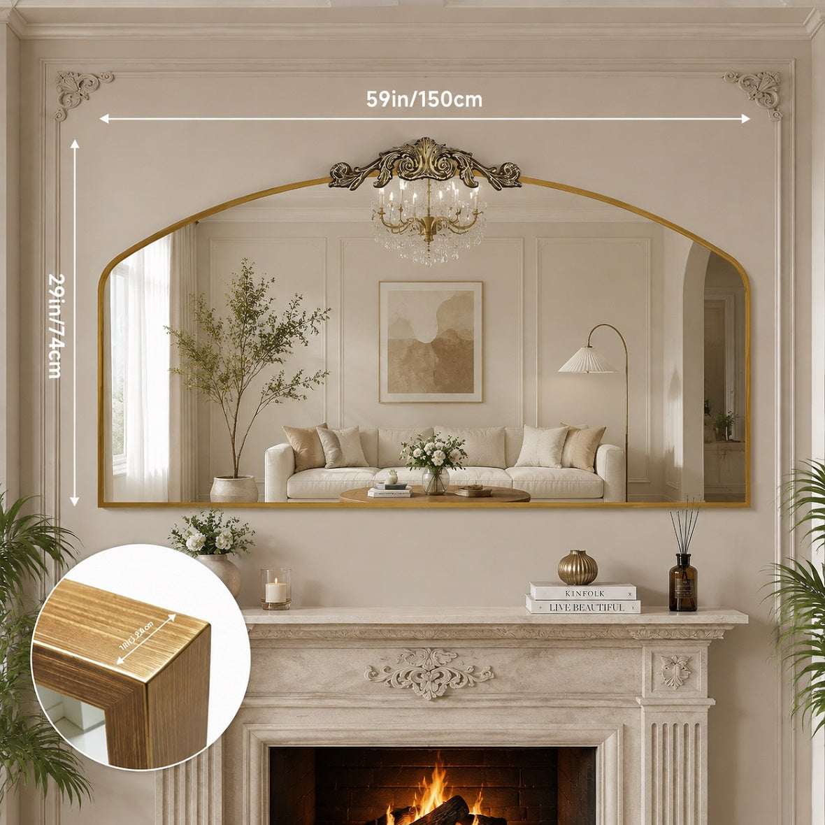 Hasipu Gold Vintage Decorative Mirror KM-LK