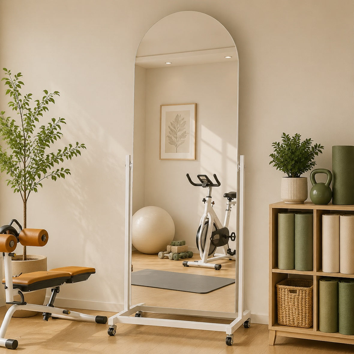 Hasipu Arched Full Length Mirror on Wheels KM-MOVE-A
